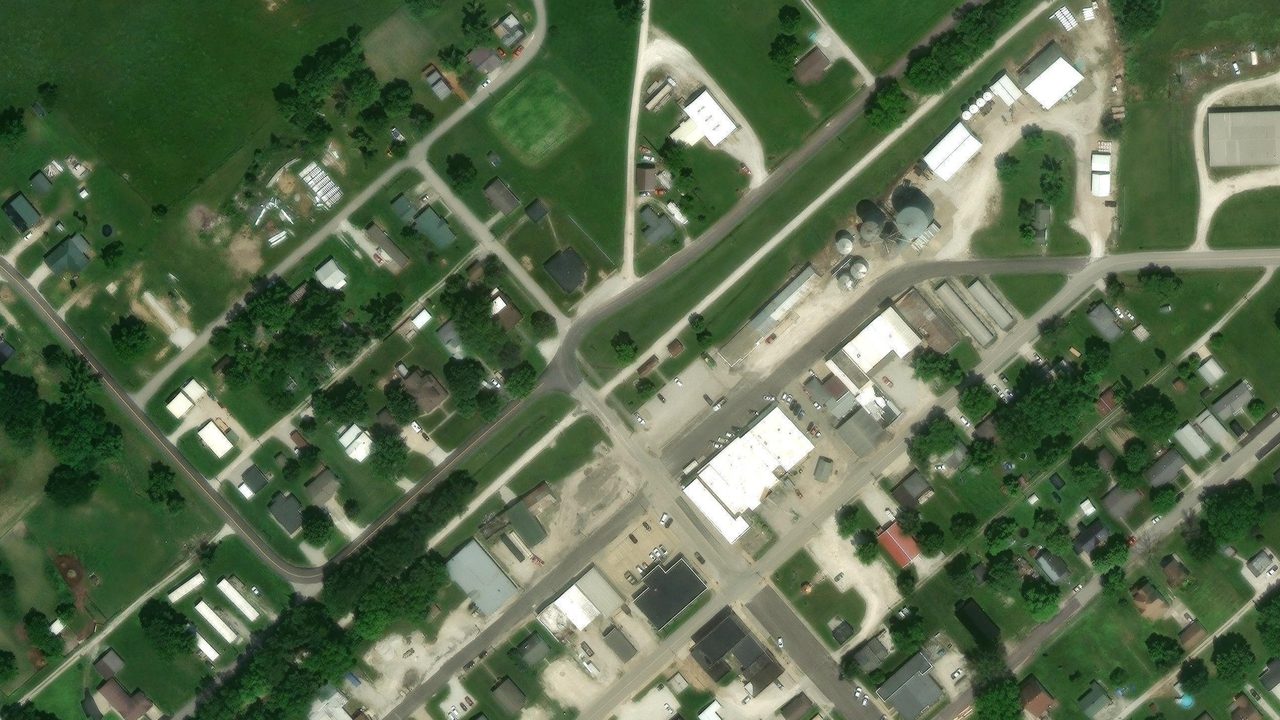Satellite view of the Pilot Grove trailhead